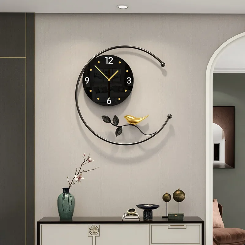 

New Chinese Wall Clock Light Luxury Simple Clocks Living Room Nordic Creative Clock Wall Silent reloj de pared Home Decoration