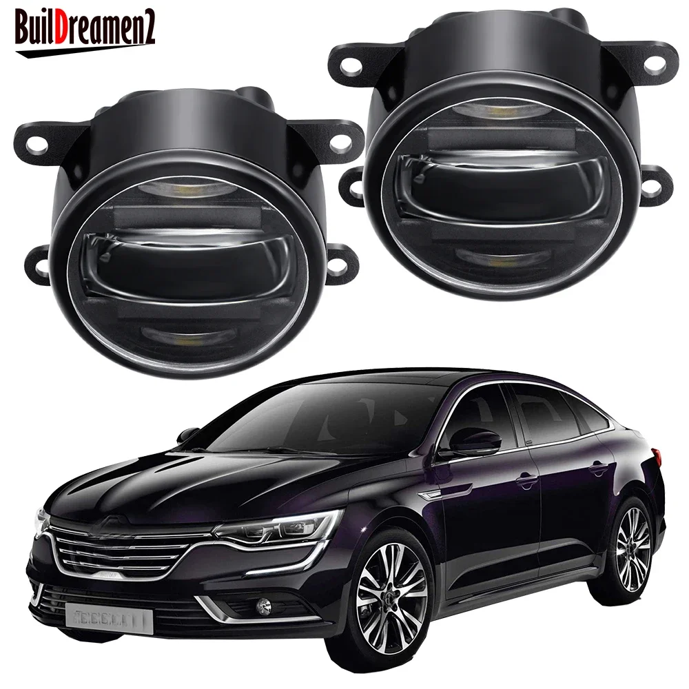 2IN1 LED Fog Light Assembly with DRL For Renault Talisman 2016 2017 2018 30W Aluminum Car Front Fog Daytime Running Lamp H11