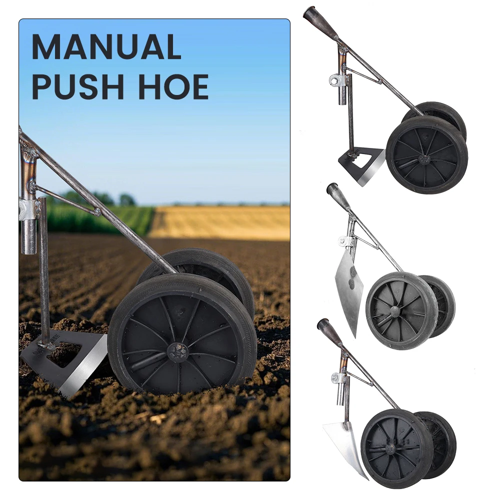 Azada escariadora de deshierbe asistida por energía, multifuncional, 3 en 1, 2 ruedas, azada Triangular para escariado y escariado, herramientas agrícolas