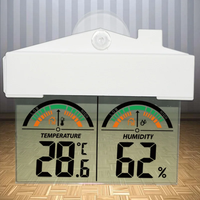 Hygrometer Vochtigheid Buitenthermometers voor Patio Digitaal Raamtemperatuur Weerstation