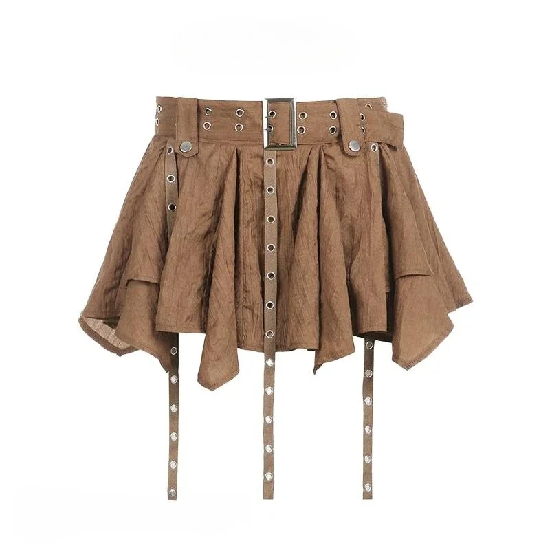 High Waist and Thin Skirt for Women's Summer Korean Version of The New Retro Ballet Style Irregular Design Hem Streamer Skirt