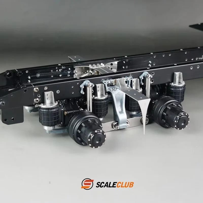Scaleclub 1/14 suporte único 8 airbag tandem sistema de suspensão adequado para tamiya lesu para scania man volvo peças de carro