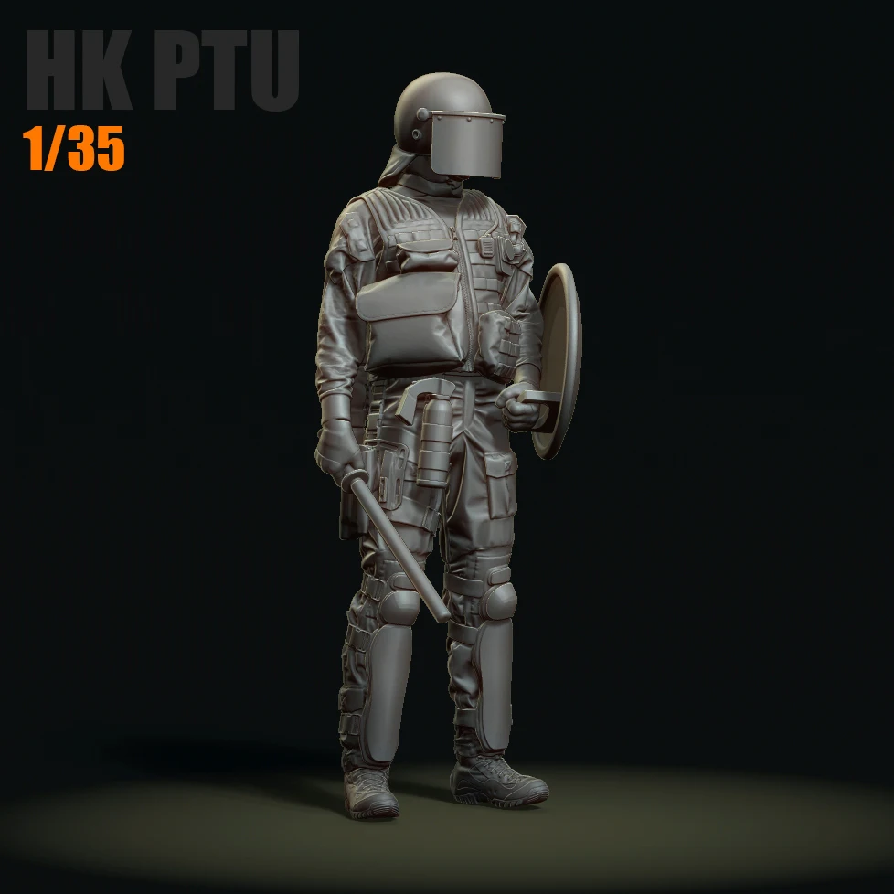 WNGG Original 1/35 Resin Soldier Hong Kong Police Maskless Edition Selbstmontage und Färbung (3D-Druck) A4-5