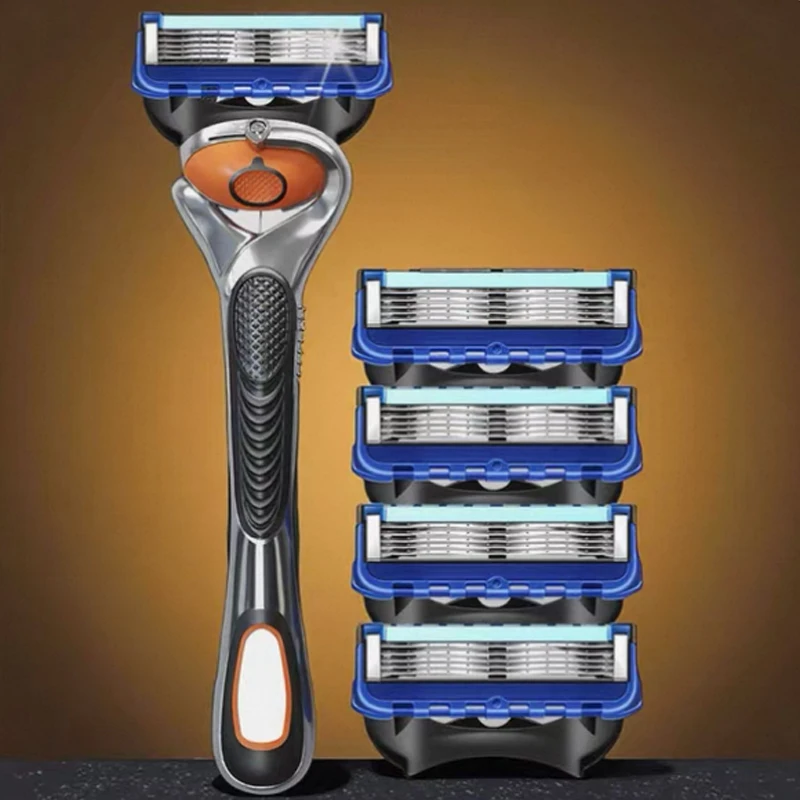 

Shaving razor 5-layer men's shaver, stainless steel shaver, classic manual shaver washable and replaceable blade High Quality