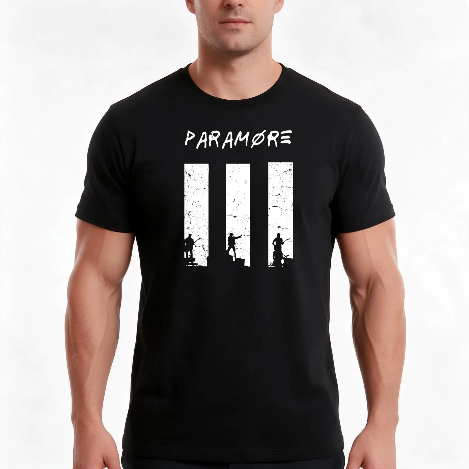 Three White Pillar T-Shirt Summer Casual Cotton Tee Oversized Streetwear Tops Vintage Graphic Print Loose Fit Short Sleeve