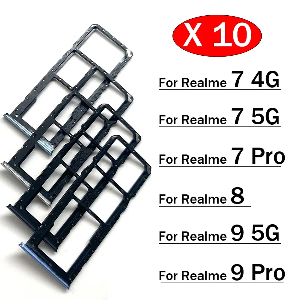 10 Uds., accesorios adaptadores para bandeja de tarjeta SIM para OPPO Realme 7 8 9 Pro 4G 5G