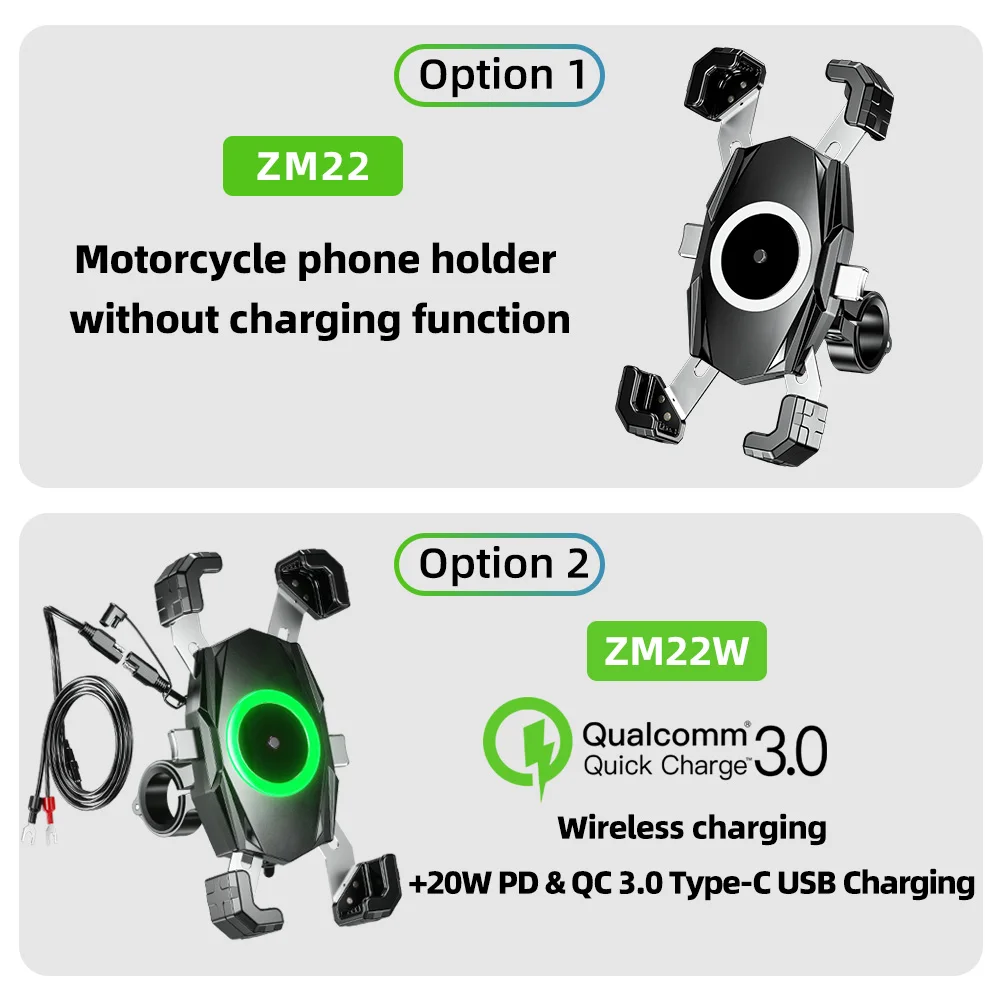 Deelife Motorcycle Phone Holder Wireless Charging for Motorbike Smartphone Support for Moto Motor Handlebar Mount Stand