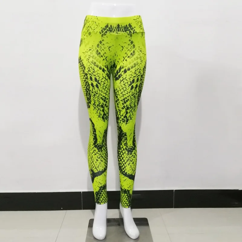Krisnanas Snake Print Leggings for Woman 2025 Skinny Fitness Butt Lifting High Waist Stretchy Seamless Exercise Pants 73965