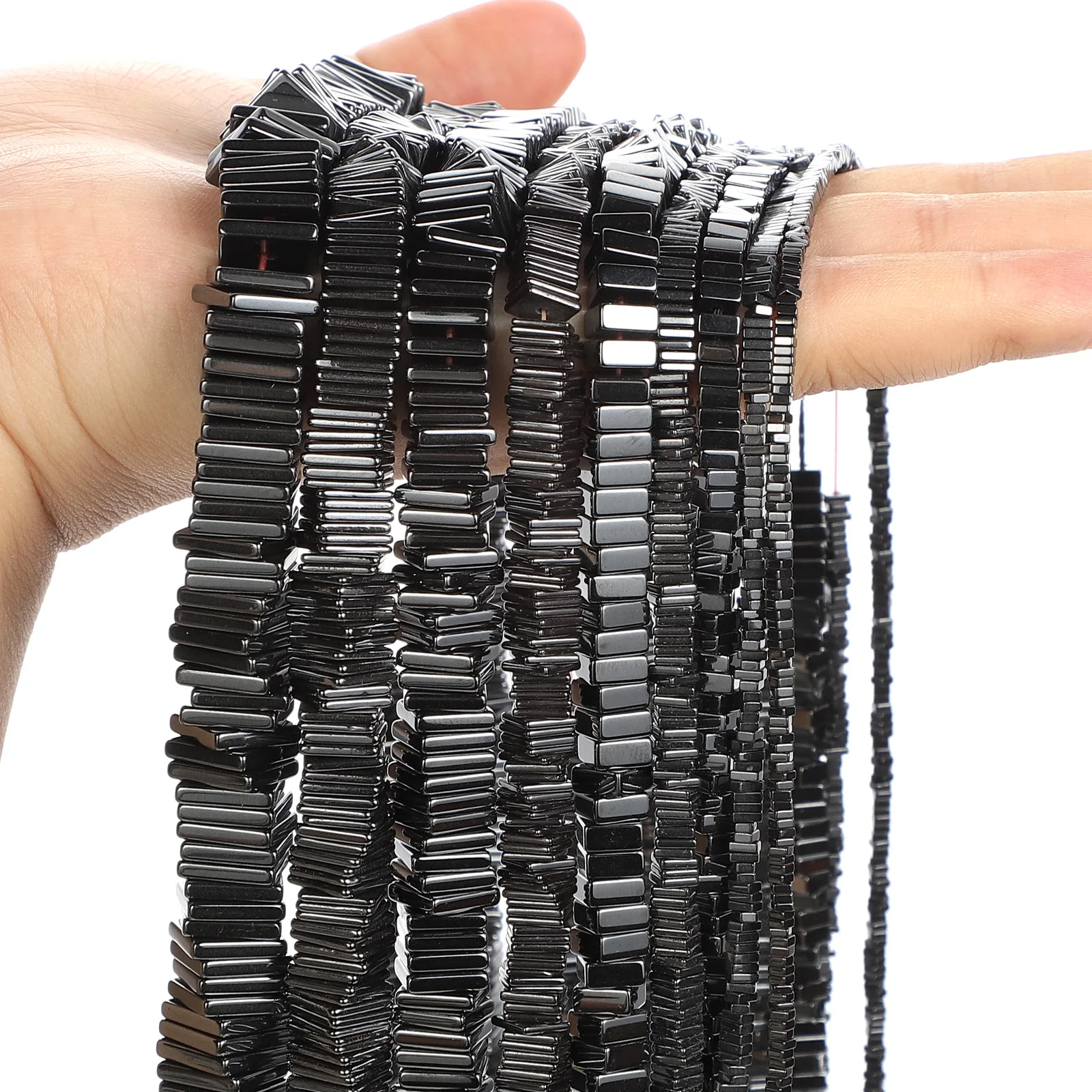 Square Black Hematite Beads Natural Stone Bead for Jewelry DIY Bracelet Necklace 2-8mm Black Cube Hematite Beads Accessories