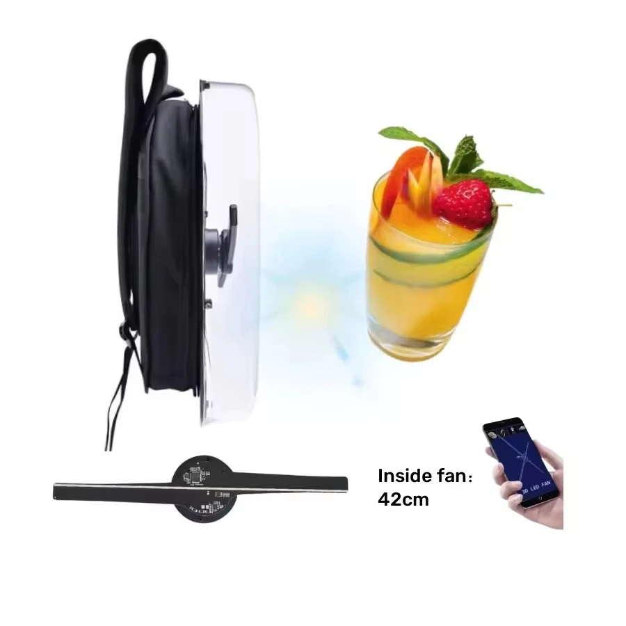 New Backpack 3D Holographic Fan Backpack Advertising Wifi Android Portable Light Emitting Diode Holographic 3D Fan with Battery
