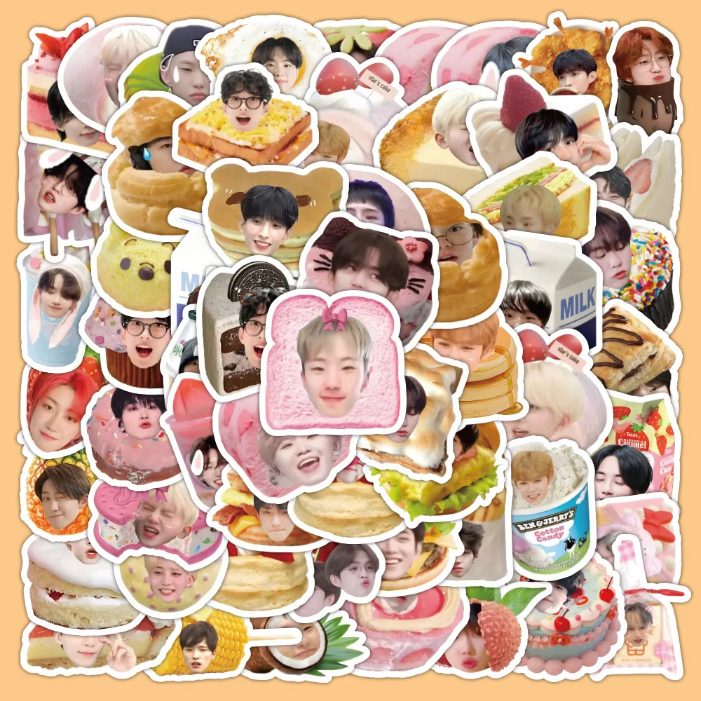 63pcs Cartoon Seven Food Avatar Stickers SVT Member Water Cup Phone Case Deco Stickers