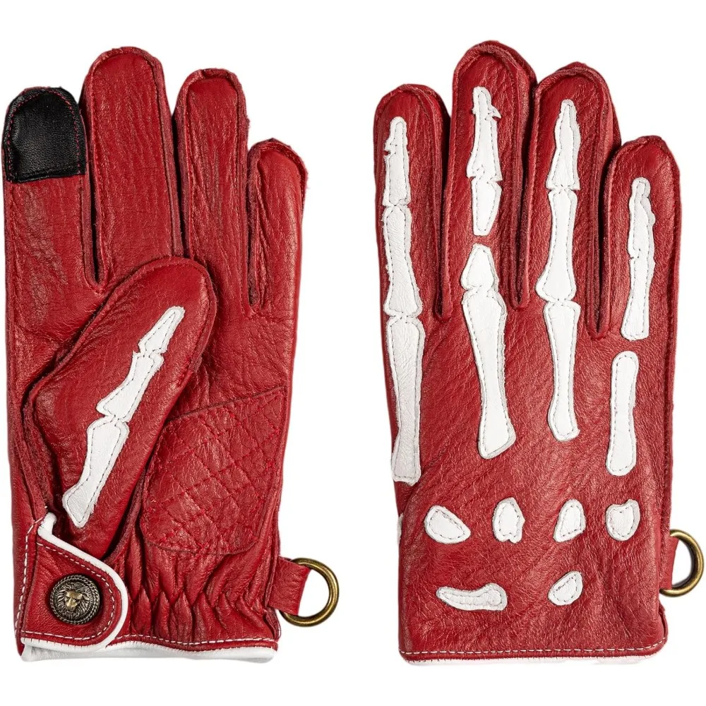 قفازات رجالية من جلد الأيل للدراجات النارية مع تصميم هيكل عظمي غير قابل للانزلاق لركوب الشتاء وراحة ركوب الدراجات #6