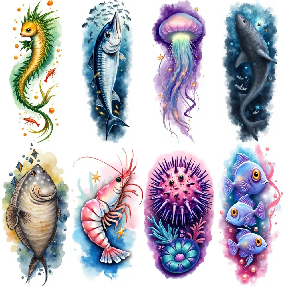 

12pcs Temporary Tattoo Octopus Tattoo Realistic Temporary Tattoos Red Fish Tattoo Flower Tattoo Colorful Realism For Men