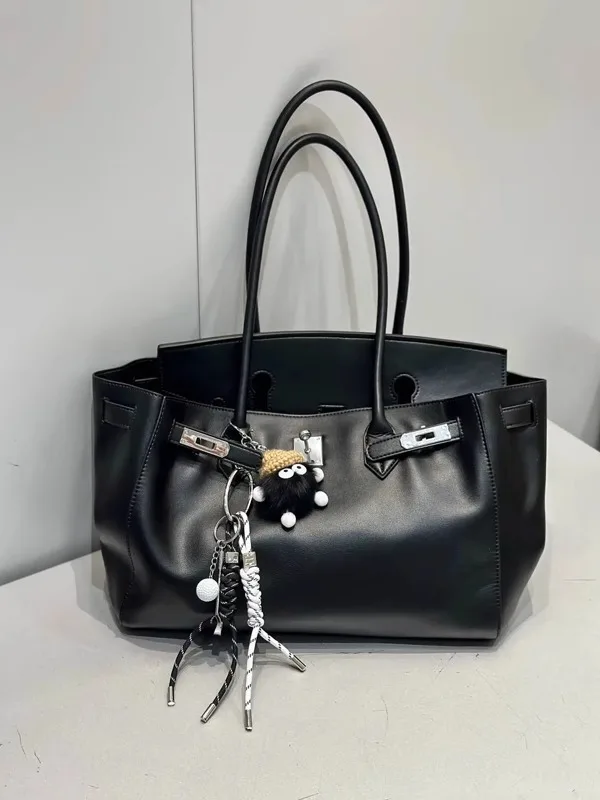 

Platinum Soft Leather Tote Bag Women Large Capaci New 2025 High-End Lo Bule Handheld Single oulder Underarm Bag