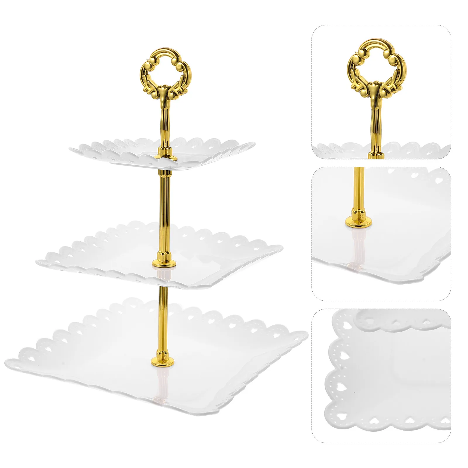 

Трехуровневая подставка для кексов и десертов, поднос для торта, деревенская многоярусная подставка для кексов для чаепития и банкетов