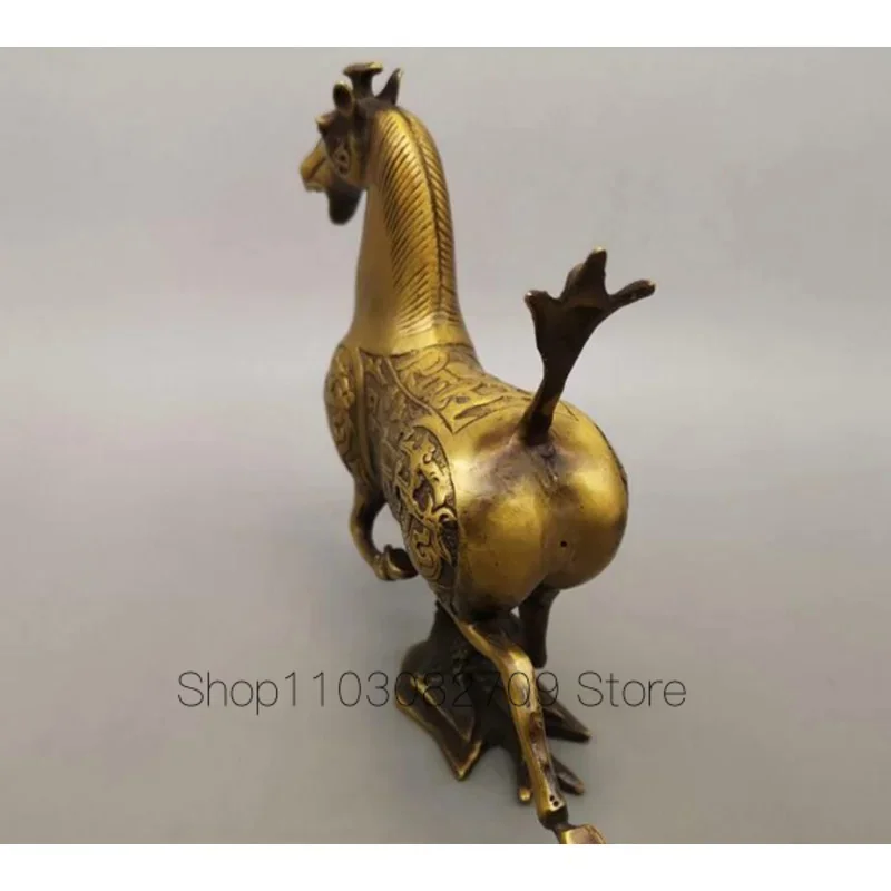 Copper Statue Wholesale of pure copper horse, flying swallow, twelve zodiac horses, ornaments, living room, brass horse, ornamen