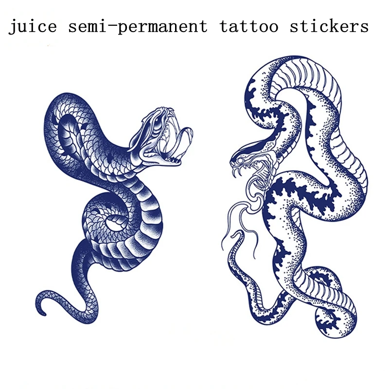 

Juice Snake Waterproof Semi Permanent Tattoo Stickers Tatouage Temporaire Homme Tatuagem Falsa Temporary Lasting Tattoo Adesivos