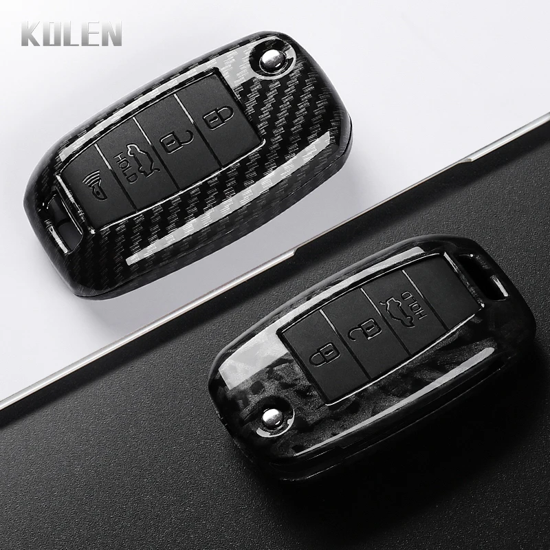 ABS Carbon Faser Stil Auto Schlüssel Fall Abdeckung Fob Für Kia Rio 3 K2 Ceed Cerato K3 Sportage 4 Picanto K5 Optima Sorento Forte Stinger