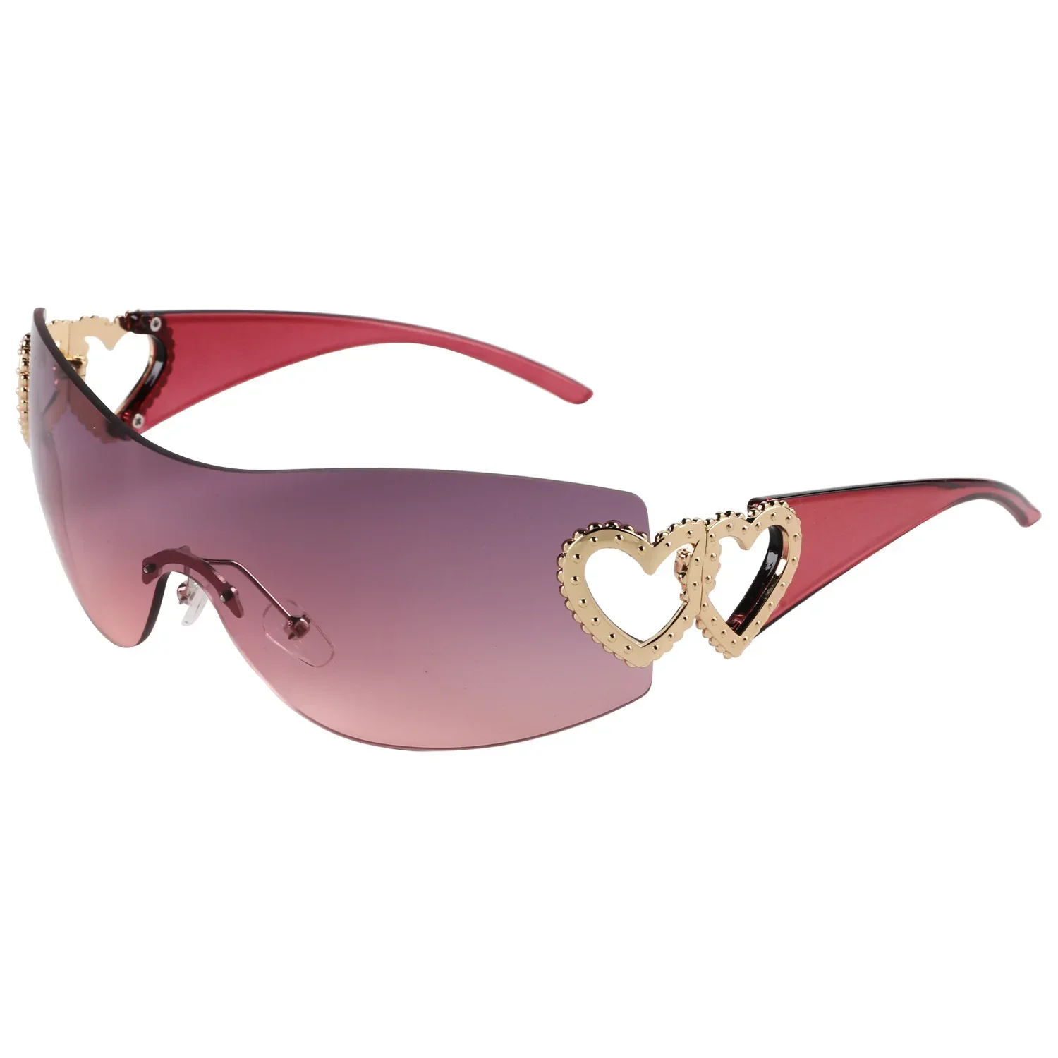 نظارات شمسية نسائية موضة القلب نظارات شمسية للكبار Gafas De Sol Y2K Para Hombre Y Mujer lrest De Una Pieza Con Degrad #4