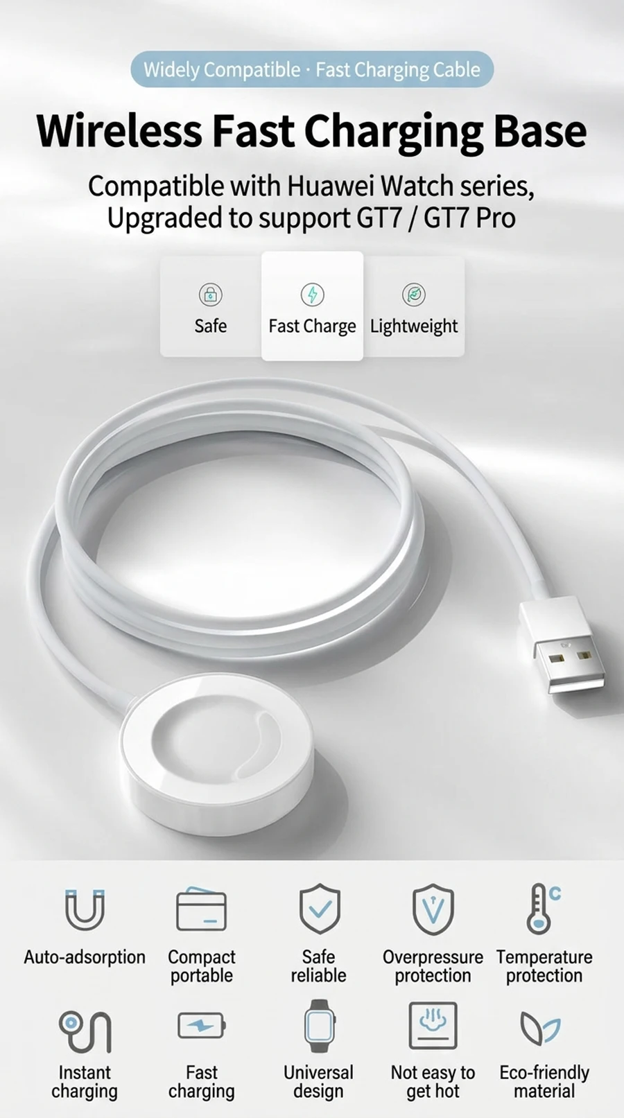  Neues, verbessertes magnetisches Ladegerät für Huawei Smart Watch GT7 GT7 Pro, Ladestation für Huawei GT6 GT5 GT4 GT3 Pro Ultimate. – Detail 2