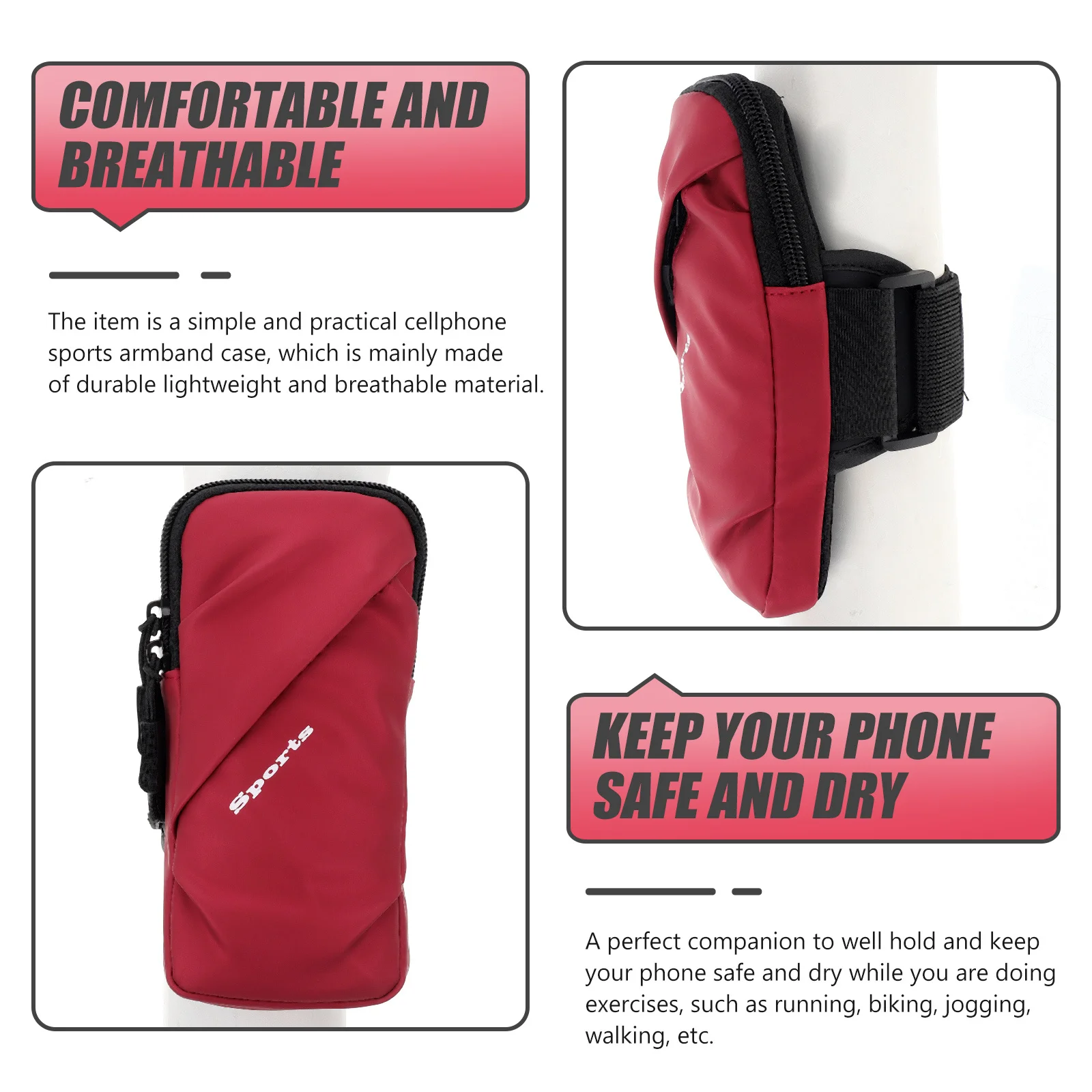 Running Armband Bag for Phone High Performance Elastic Arm Pouch Lightweight Waterproof Sports Cell Phone Holder