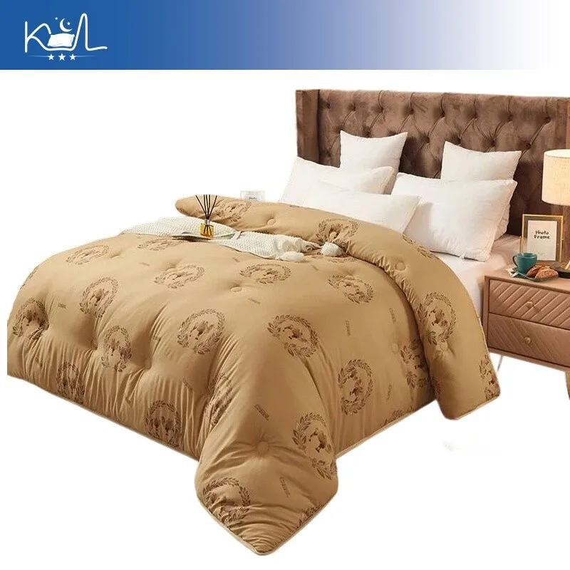 Thick Camel Wool Comforter Winter Warm Duvet Ultra Soft Breathable Quilt for Cold Weather Twin/Full/Queen/King Size