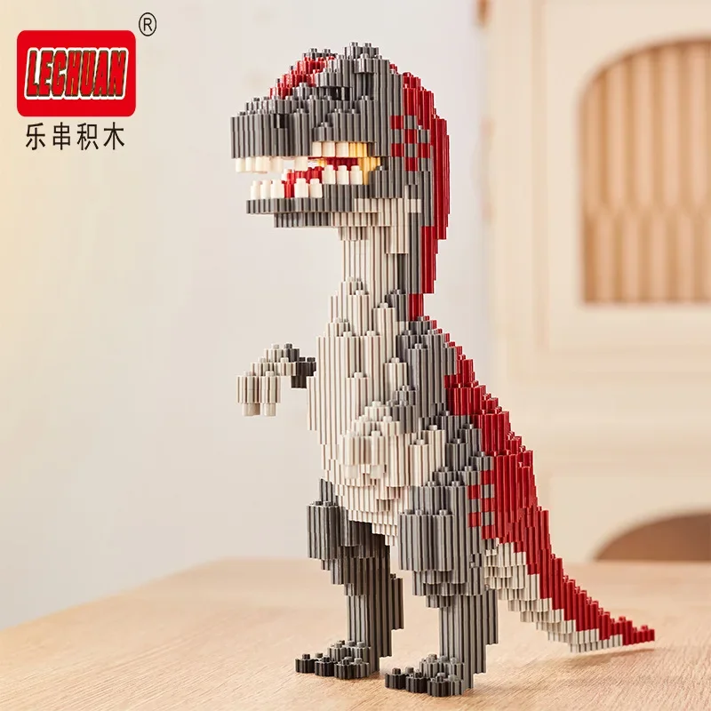 Jurassic Dinosaur Micro Building Blocks Linkgo Spinosaurus Paraspinosaurus Tyrannosaurus Connection Mini Bricks Figure Toys