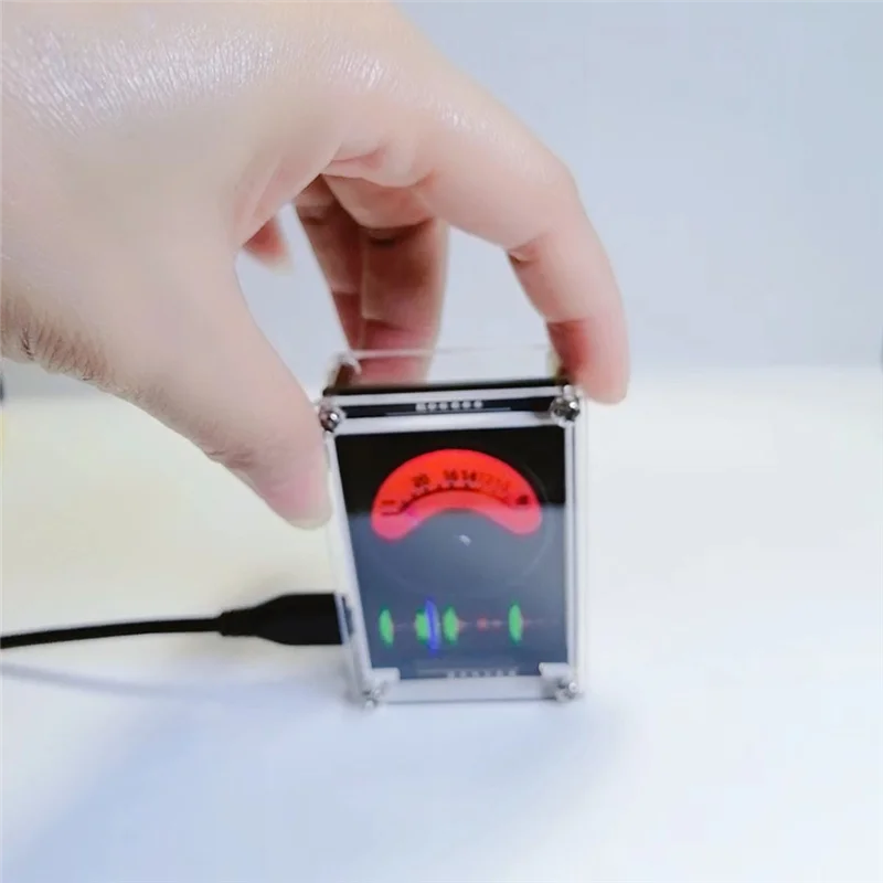 【CALIENTE】Indicador de nivel de ritmo de espectro musical de 1,3 pulgadas activado por voz Medidor de VU HD LCD Color analógico multimodo soporte GPS