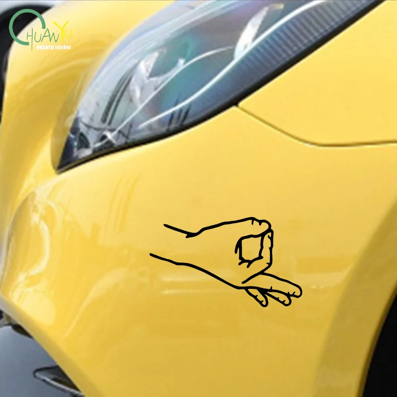 Interesting Pack Circle Game Hand Finger Car Sticker Vinyl on Car Styling Decal Motorcycle Funny Sticker Auto