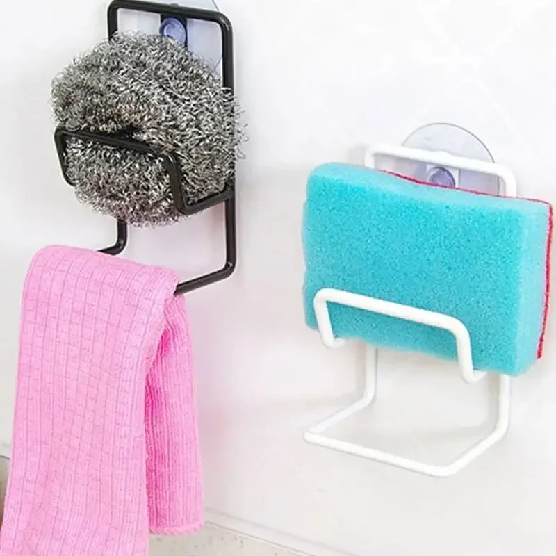 Suction Cups Bathroom Kitchen Sink Storage Organizer Wall Mounted Holder for Sponges, Soaps, Scrubbers Quick Drying Rack