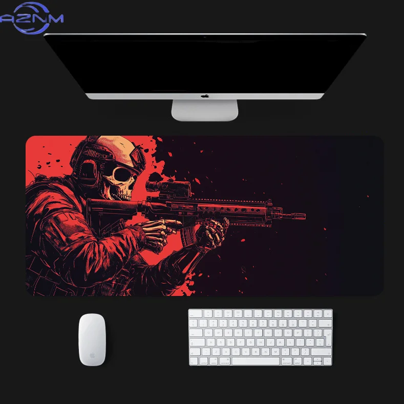 Gun skull soldier mouse pad Large Computer Office Game Table Mats XXL Rubber Anti-slip HD Gaming Keyboard Mousepad Long Desk Mat