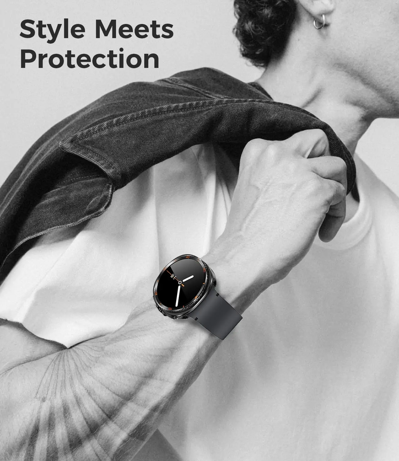 حافظة معدنية لهاتف سامسونج جالاكسي Watch8 44/40 مللي متر واقي من الزجاج المقسى غطاء سبائك الألومنيوم لـ GALAXY8 تغيير إلى 8 كلاسيكي 46 مللي متر