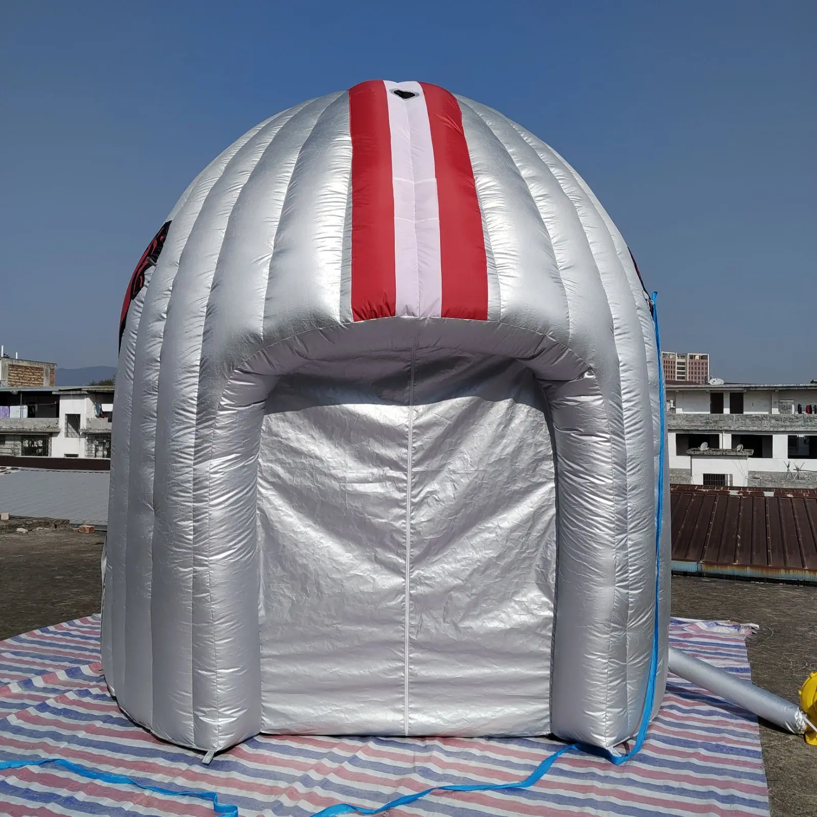 4m Diameter Commercial Advertising Inflatable Helmet, Helmet Tent Inflatable Football Helmet for Sports Teams Entrance