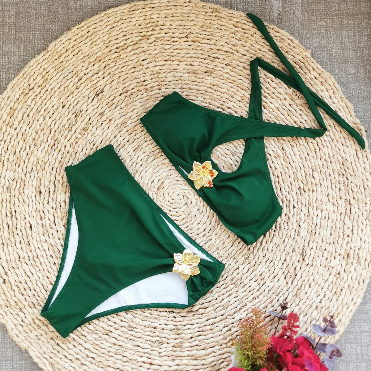 

Новый сексуальный горячий распродажа, женский купальник с цветочным принтом, купальник с высокой талией, женский модный женский купальник с эффектом пуш-ап, пляжная одежда Mujer