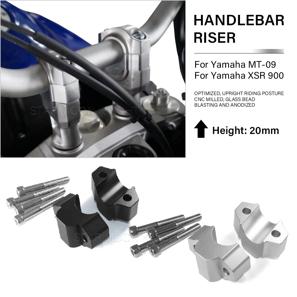 

900 xsr Handlebar Riser For Yamaha MT 09 MT09 2013-2020 XSR900 XSR 900 2015- Motorcycle CNC Aluminum Handlebar Riser Adapter