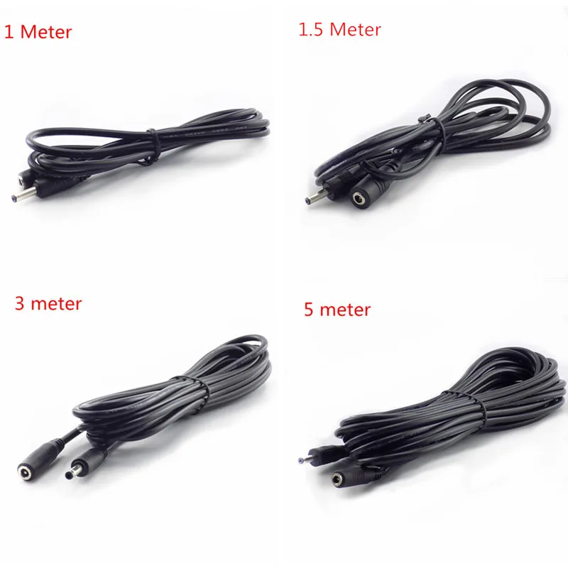 1/3/5M/10M DC Male Female Extension cable wire Cord 3.5mmx1.35mm AV video Camera Adapter extend Connector plug Cables CCTV