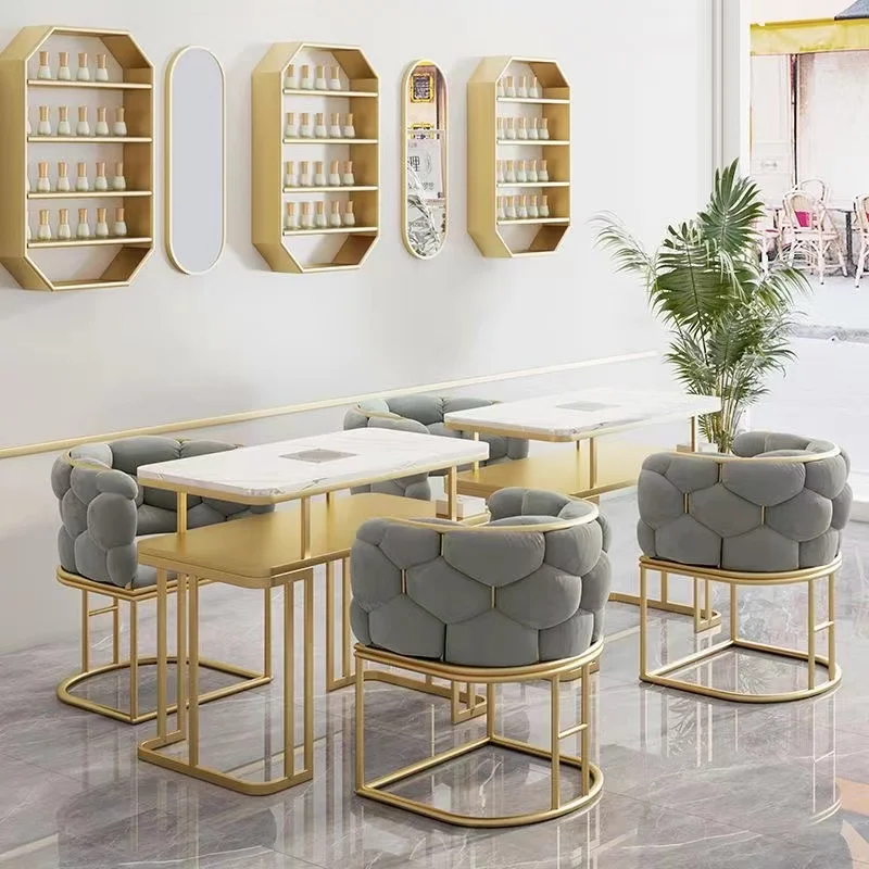 โต๊ะทำเล็บหินอ่อนหรูหรา พร้อมเครื่องดูดฝุ่น สำหรับช่างทำเล็บ ใช้ในร้าน กำลังลดราคา