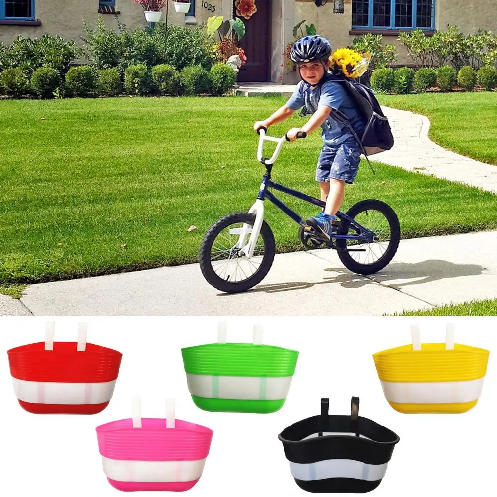 Bicycle Basket Large Capacity Bright Color Storage Holder Kids Scooter Bike Handlebar Front Storage Basket Bike Supplies 자전거 바구니