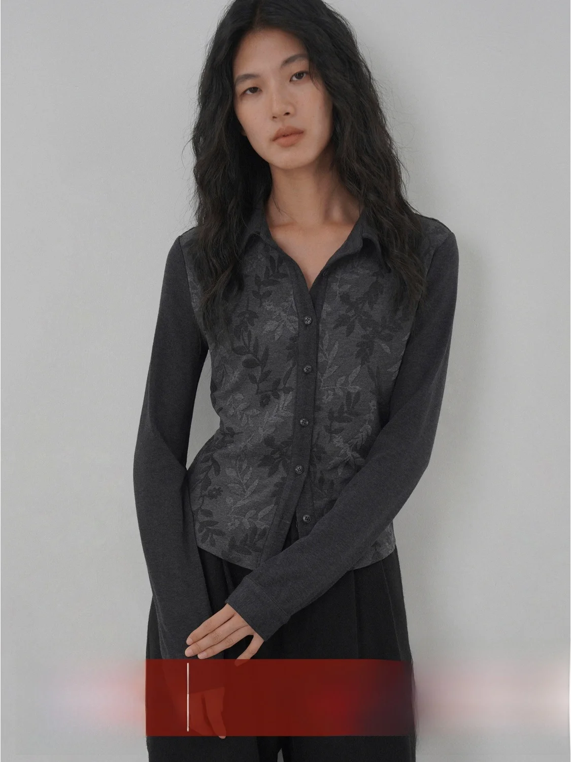 

EIGHTHMONTH August Embroidered Patchwork Long Sve Women's irt Vintage Sle Slimming Top Skin-friendly Breathable Casual...