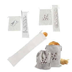 Stylish Linen Drawstring Bag for Bread and Fruits Convenient Bread Storage Bags