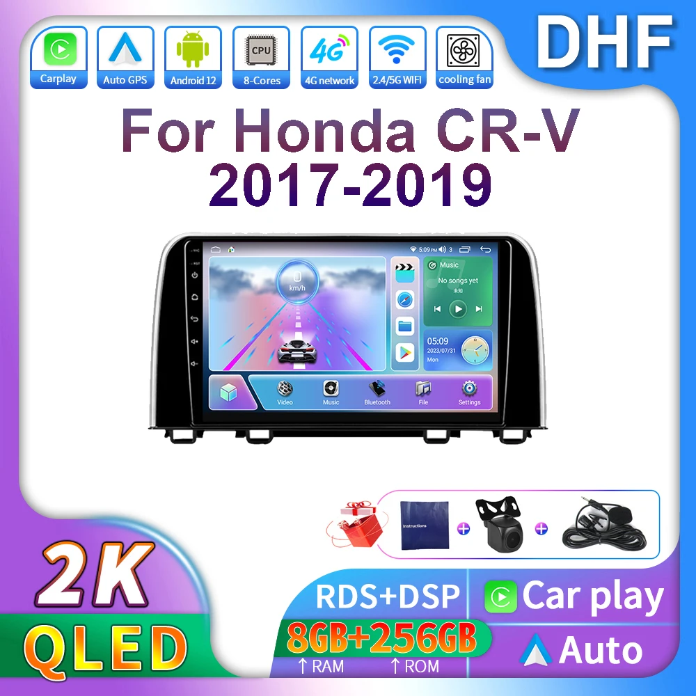 

Автомобильный радиоприемник DHF Android 13, стерео для Honda CRV CR-V 2016-2021, автомобильный Беспроводной мультимедийный видеоплеер для Carplay, навигация GPS, 2Din