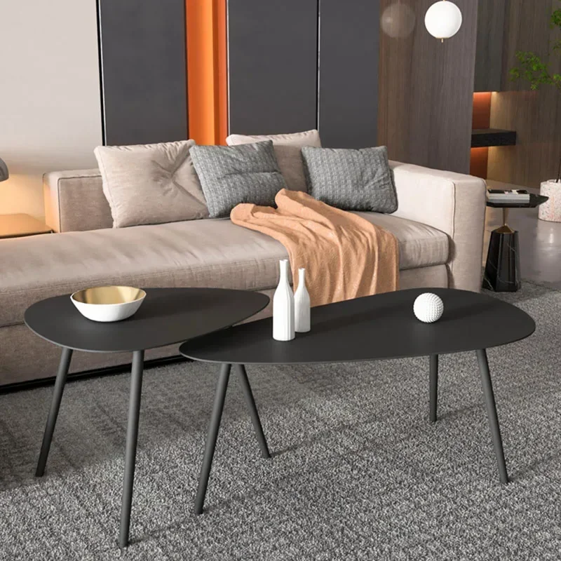 Small Space Iron Coffee Table Set Modular Designer Nordic Minimalist Living Room Center Table for Apartment Modern Home Decor