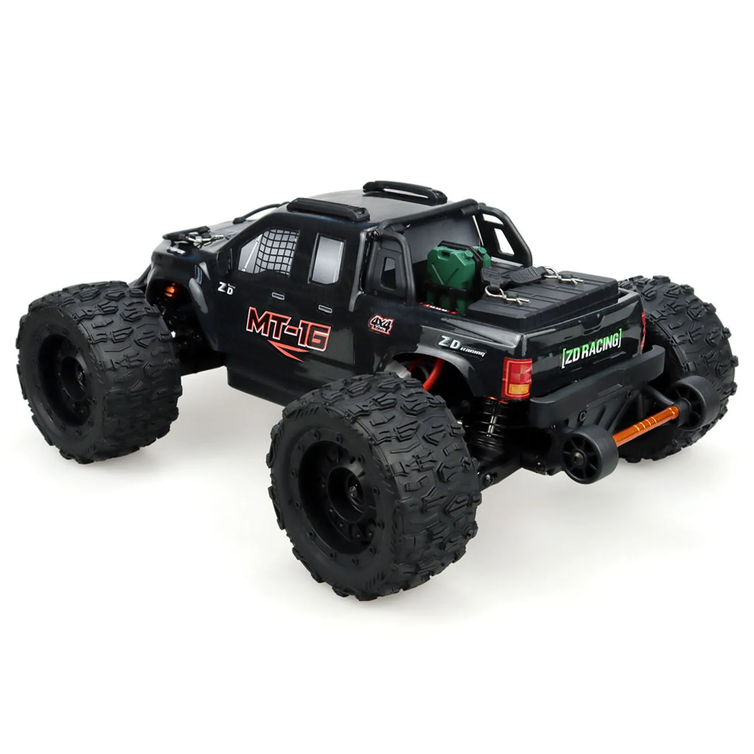 ZD Racing 1/16 Ferngesteuerter Big-Tire-Truck MT-16 Hochgeschwindigkeits-4x4-RC-Offroad-Auto RTR Wheelie-Bar Metall-CVD-Chassis – Detail 2