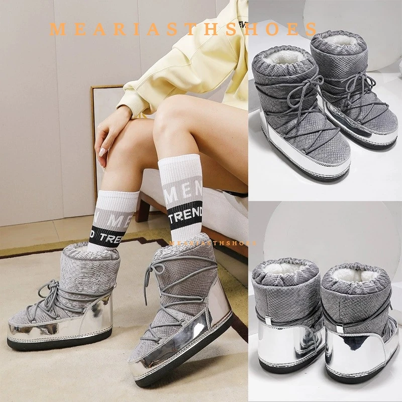 

Ankel Boots for Women Winter Outdoor Warm Snow Boots Chunky Platform Non-slip Warm Shoes Woman ski Boots Plus Size 35-42 Casual