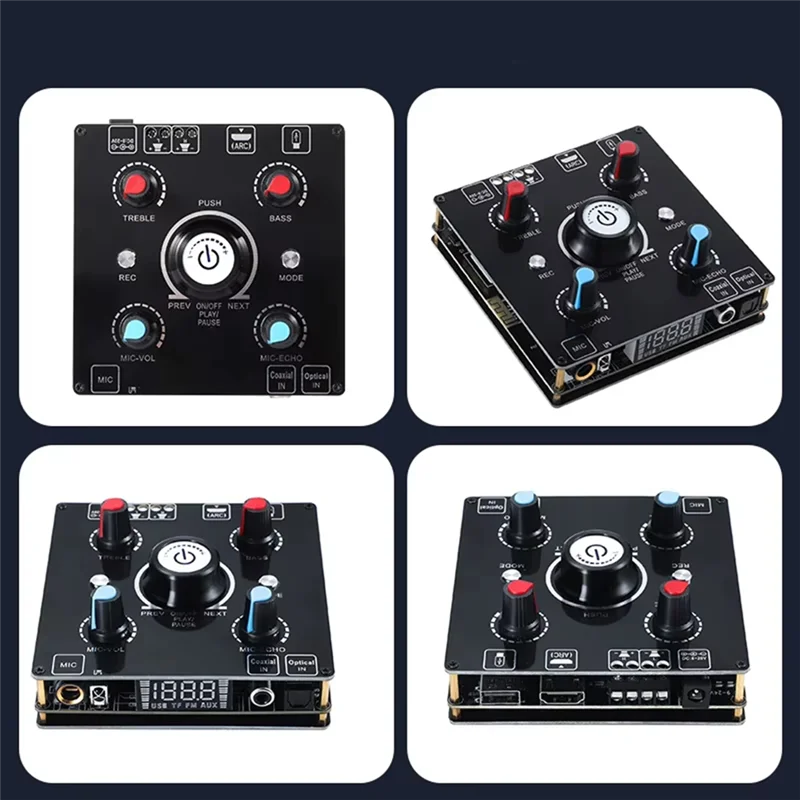 A41T Dual Mikrofon Karaoke Maschine Bluetooth 5,0 Sound Power Verstärker Integrierte Amp & U-Disk Player Home Audio Subwoofer