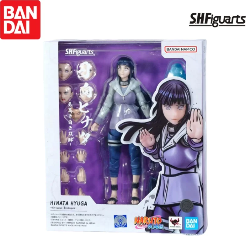 

В наличии 100% оригинальная фигурка Bandai SHF Наруто Шиппуден: Хьюга Хината с благородными белыми глазами, коллекционная фигурка, подарок
