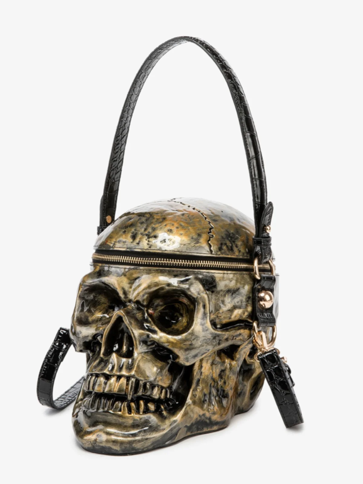 

loween Skeleton Head Funny Sle Handbag Single oulder Slant Cross Bag Women's Purse Faionable PVC Material Handbag