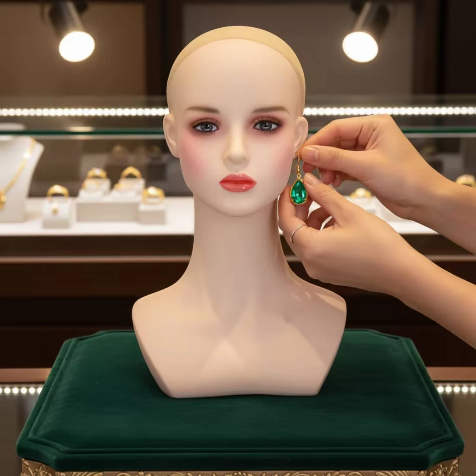 Mannequin Head with Hair Realistic Mannequin Head with Shoulders Professional Tabletop for Cosplayers, Storefront Displays