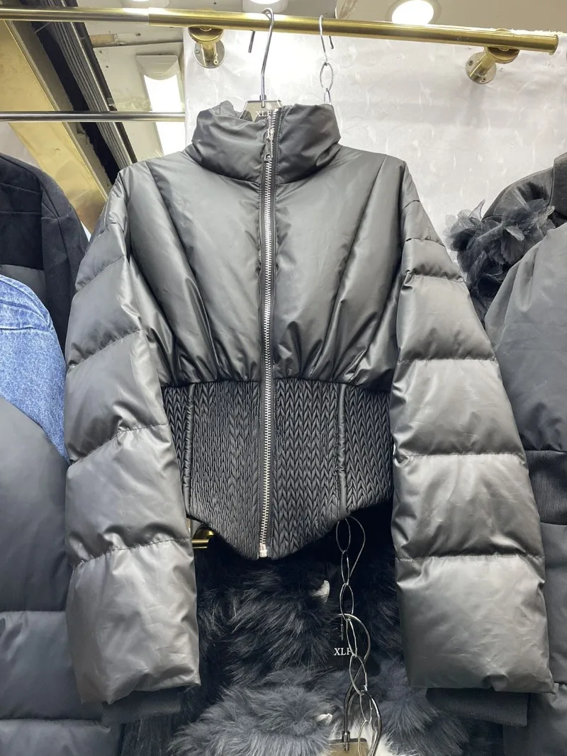 

Shpmishal корейская мода 2025, новая зимняя коллекция, дизайн талии, чувственное пальто, темное свободное теплое пальто, женская одежда