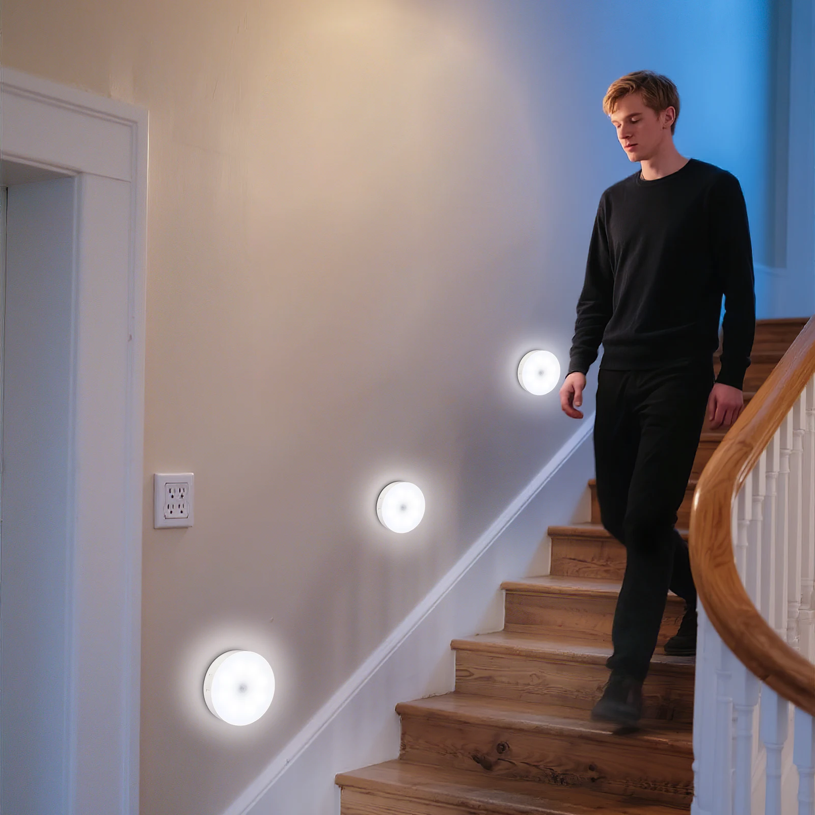 Obrázek 4: 6-pack LED hnutí senzor under-cabinet světel, USB dobíjecí, lepidlo skříni & úložný skříň noc osvětlení